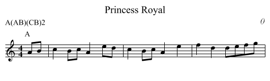 Princess Royal - staff notation