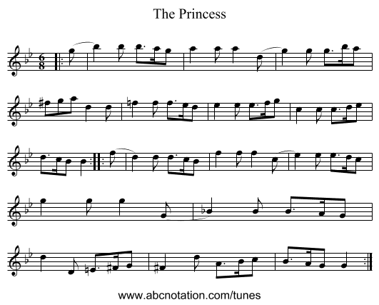 Princess, The - staff notation