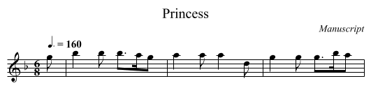 Princess - staff notation