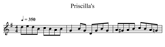 Priscilla's - staff notation