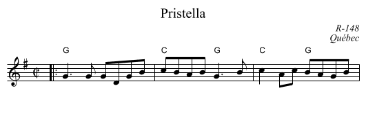 Pristella - staff notation