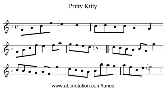 Pritty Kitty - staff notation