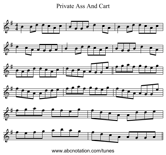 Private Ass And Cart - staff notation