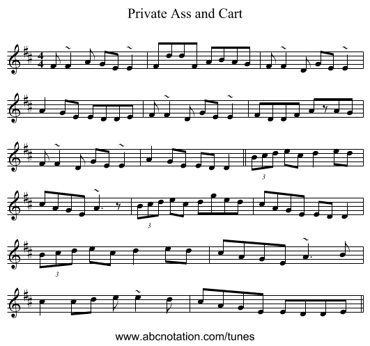 Private Ass and Cart - staff notation