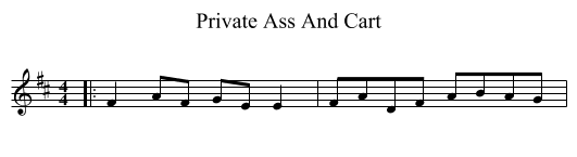 Private Ass And Cart - staff notation