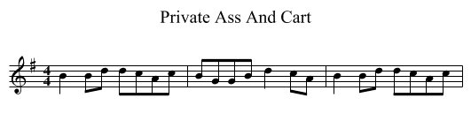 Private Ass And Cart - staff notation