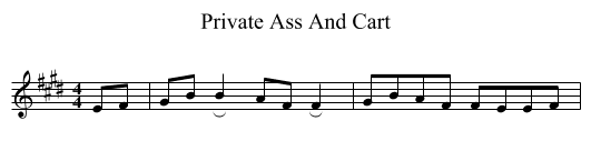 Private Ass And Cart - staff notation