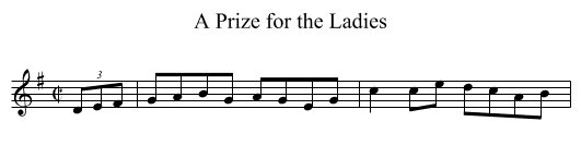 Prize for the Ladies, A - staff notation