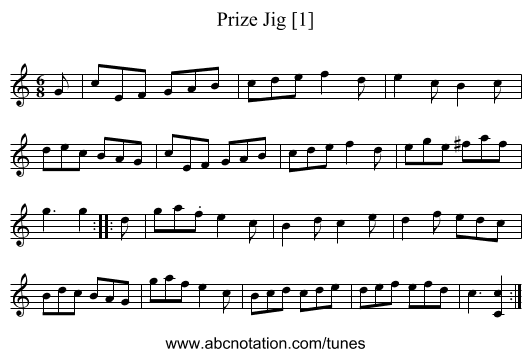 Prize Jig [1] - staff notation