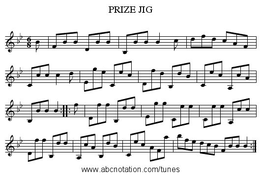 PRIZE JIG - staff notation