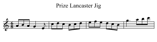 Prize Lancaster Jig - staff notation