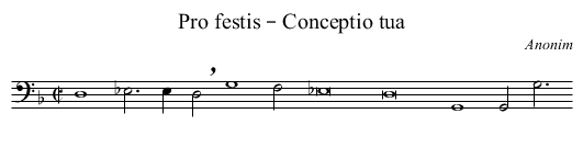 Pro festis – Conceptio tua - staff notation