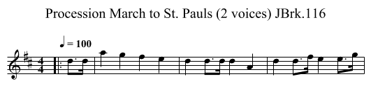 Procession March to St. Pauls (2 voices) JBrk.116 - staff notation