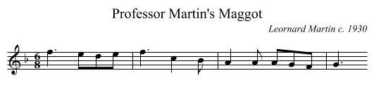 Professor Martin's Maggot - staff notation