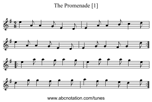 Promenade [1], The - staff notation