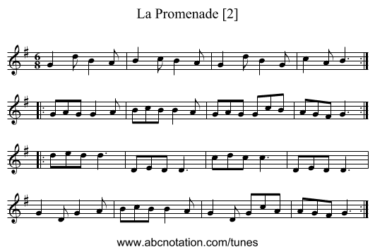 Promenade [2], La - staff notation