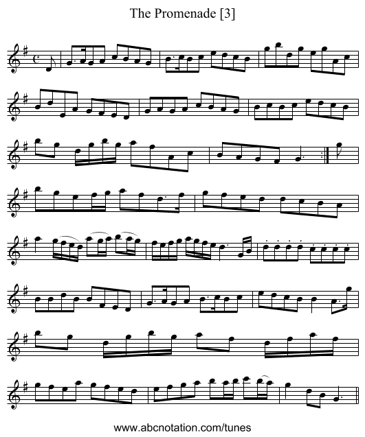 Promenade [3], The - staff notation