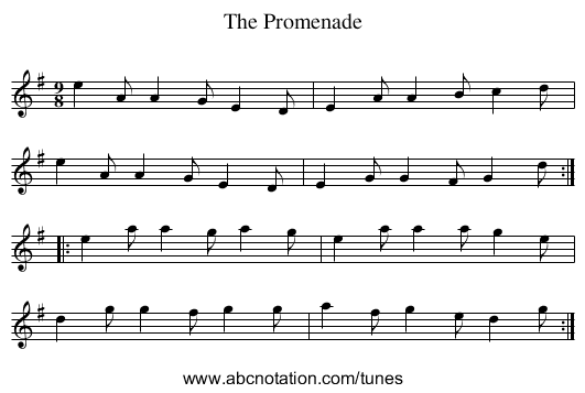 Promenade, The - staff notation