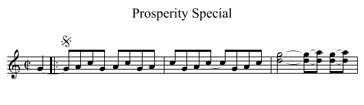 Prosperity Special - staff notation