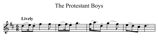 Protestant Boys, The - staff notation