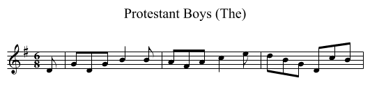 Protestant Boys (The) - staff notation