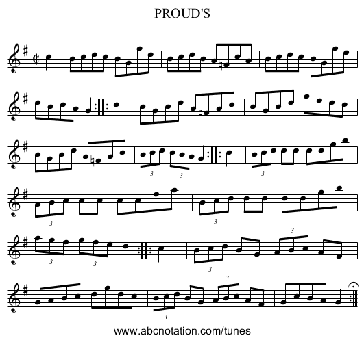 PROUD'S - staff notation