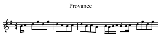 Provance - staff notation