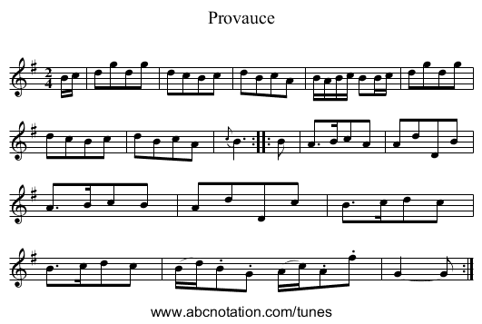 Provauce - staff notation
