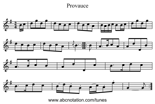 Provauce - staff notation
