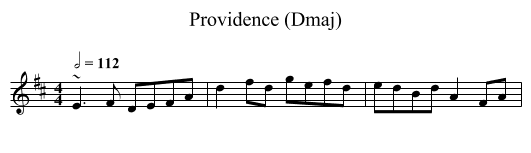 Providence (Dmaj) - staff notation