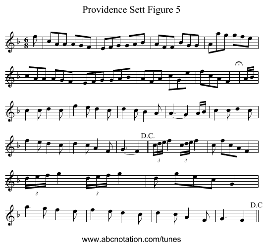 Providence Sett Figure 5 - staff notation