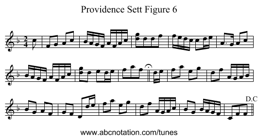 Providence Sett Figure 6 - staff notation