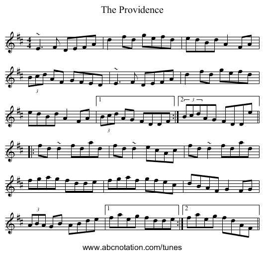 Providence, The - staff notation