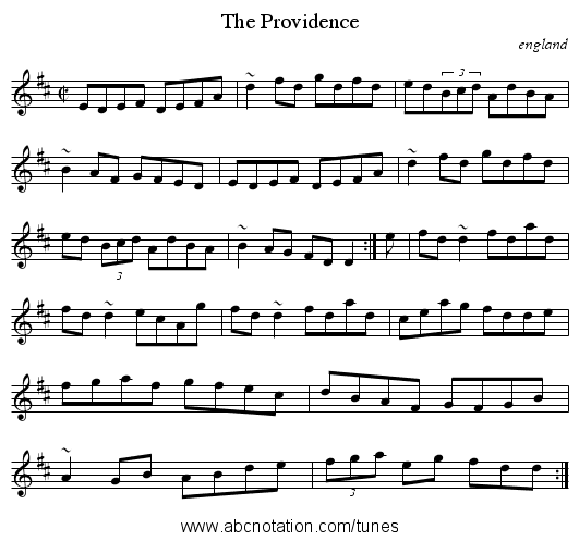 Providence, The - staff notation
