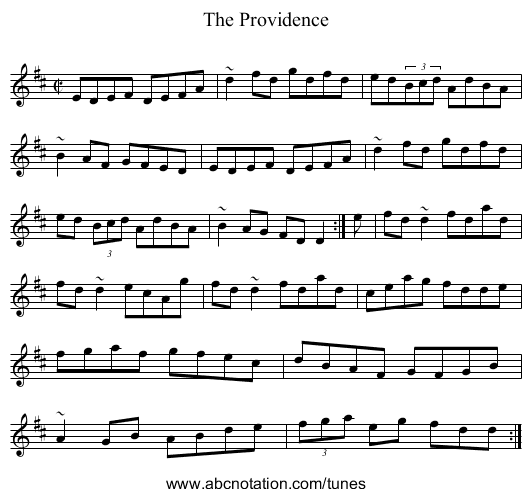 Providence, The - staff notation