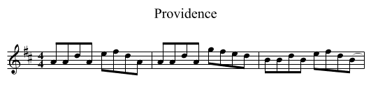 Providence - staff notation