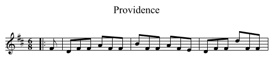 Providence - staff notation
