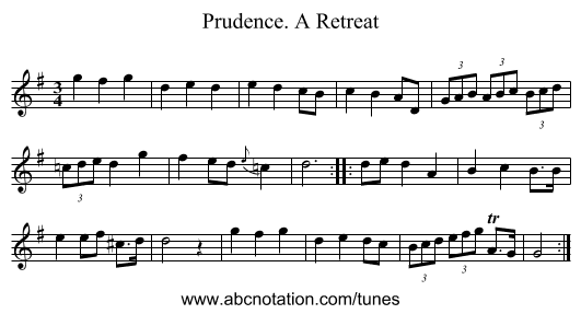 Prudence. A Retreat - staff notation