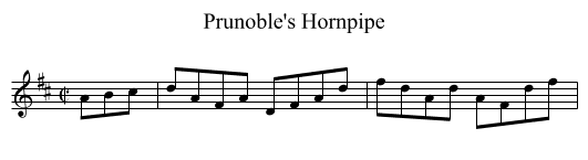 Prunoble's Hornpipe - staff notation