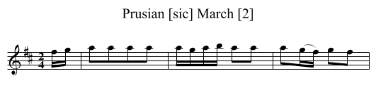 Prusian [sic] March [2] - staff notation