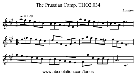 Prussian Camp. THO2.034, The - staff notation