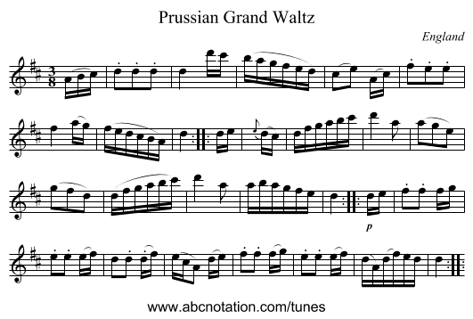 Prussian Grand Waltz - staff notation