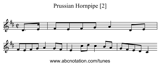 Prussian Hornpipe [2] - staff notation