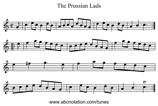 Prussian Lads, The - staff notation