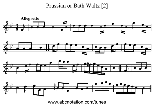 Prussian or Bath Waltz [2] - staff notation