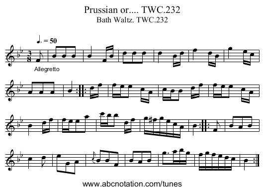 Prussian or.... TWC.232 - staff notation