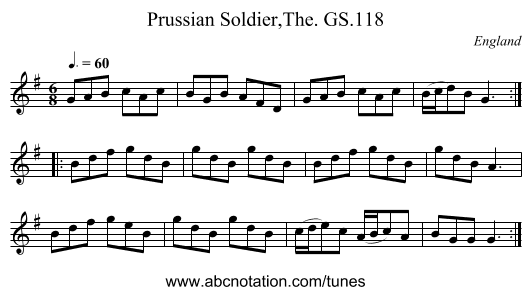 Prussian Soldier,The. GS.118 - staff notation