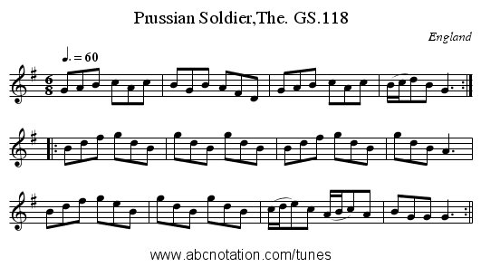 Prussian Soldier,The. GS.118 - staff notation