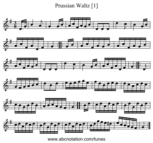 Prussian Waltz [1] - staff notation