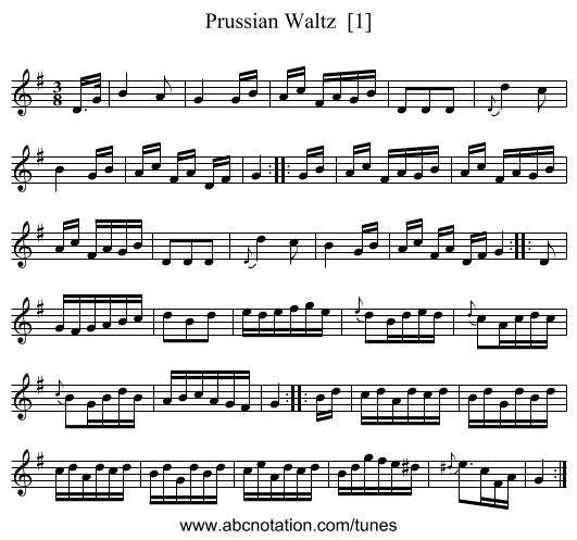 Prussian Waltz  [1] - staff notation